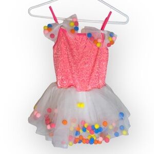 Curtain Call girls dance costume outfit pastels pom poms bubblegum dance pageant